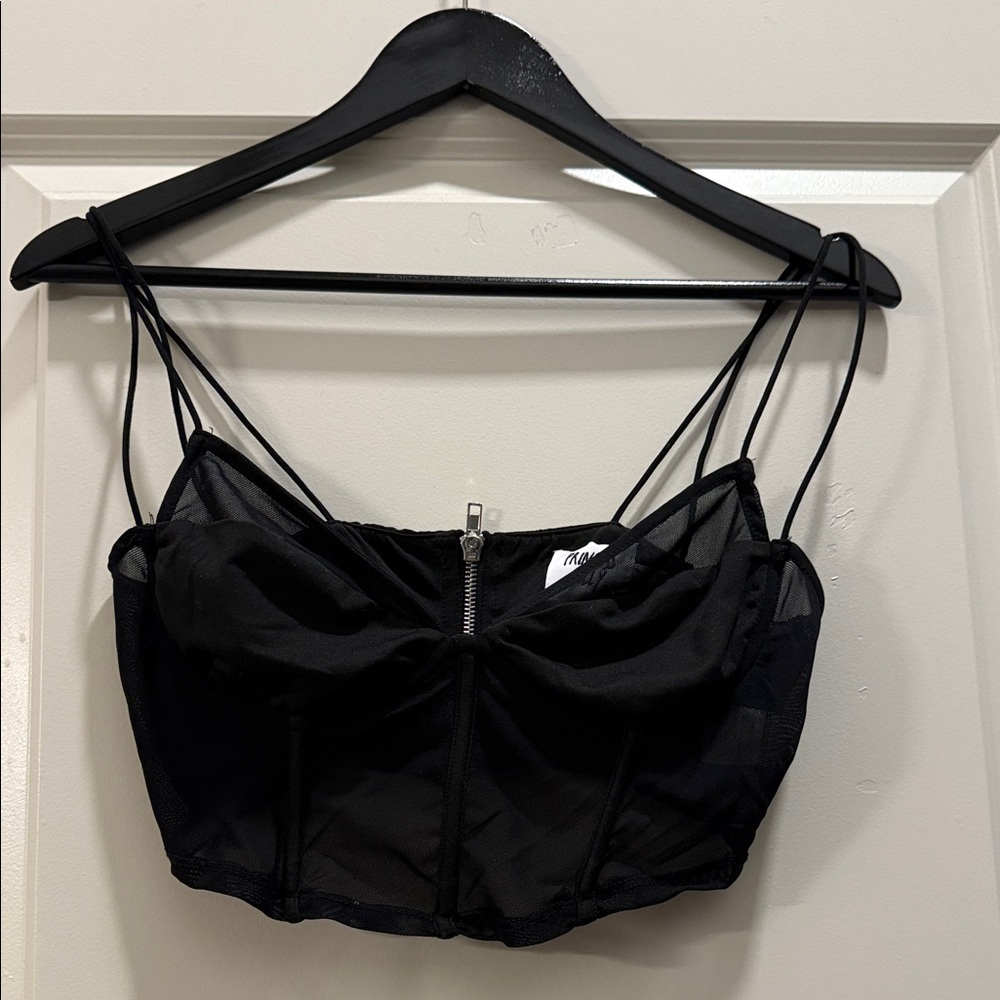 Princess Polly Black Mesh Bustier